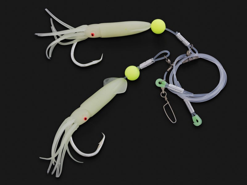 FISHTECH 300lb Hapuka Rigs + LED Light - 16/0 Lumo Squid - 2 Pack Carousel 2