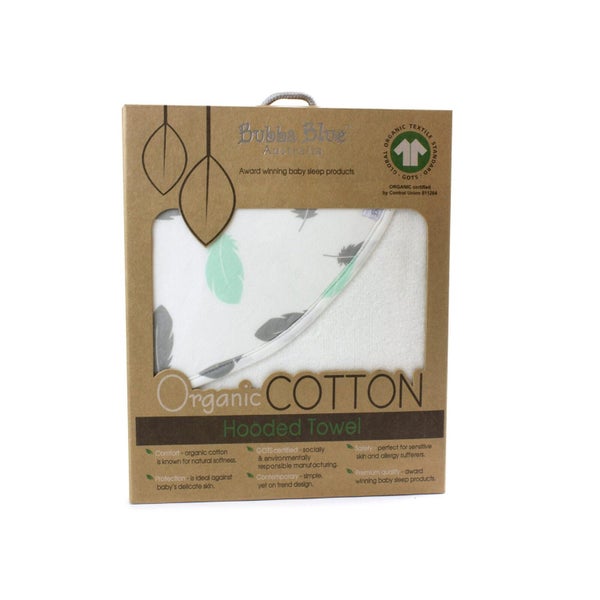 Bubba Blue Organic Feathers Hooded Towel Carousel 1