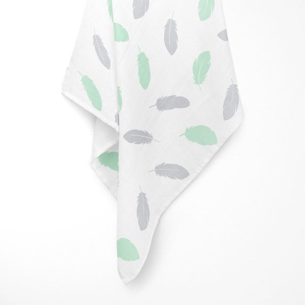 Bubba Blue Organic Feathers 2pk Muslin Swaddling Wraps Carousel 3