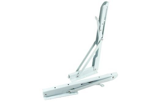 Pair of Folding Shelf/Bench Brackets - White Powder Coated Carousel 1