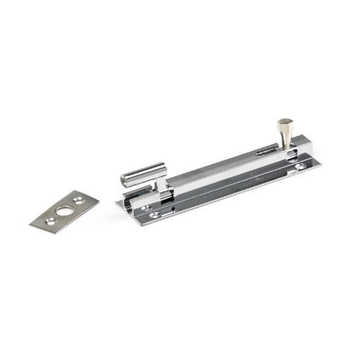 150mm Goose Necked Socket Bolt 25mm Wide - Chrome Plated Carousel 1
