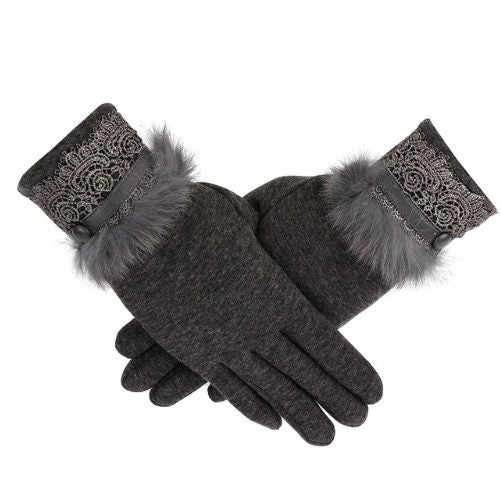 Winter Gloves Warm Grey Elegant Woman's Winter Gloves PRICE REDUCED62930698077185113