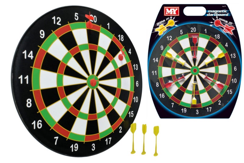 Doink It 16" Magnetic Dartboard With 6 Darts Carousel 1