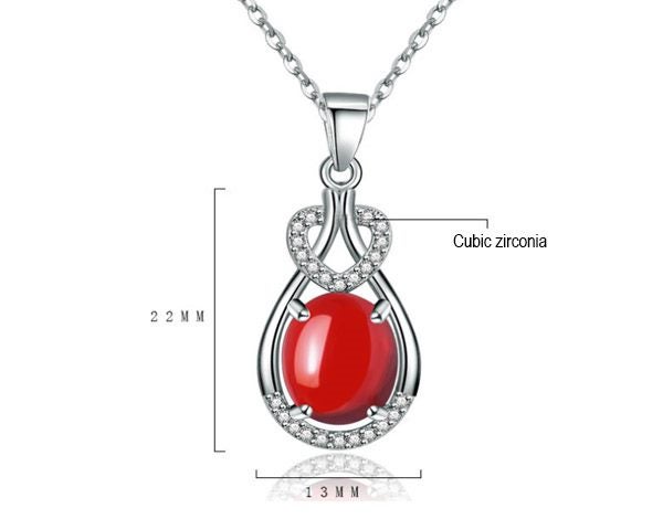 Onyx Pendant Necklace 18KGP White Gold Carousel 2