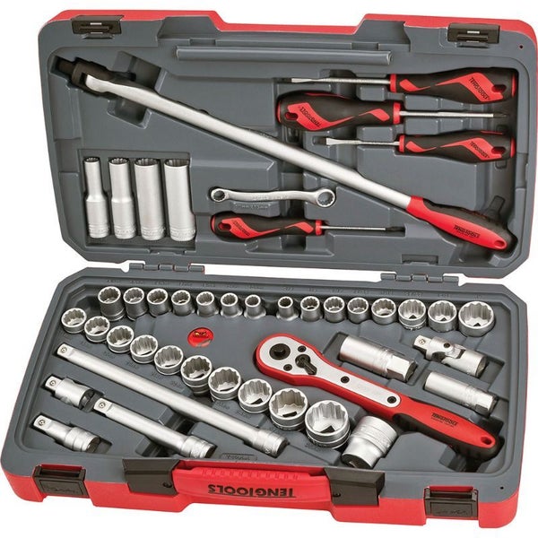 Teng 44pc 1/2in Dr. Metric & AF Socket Set Carousel 1