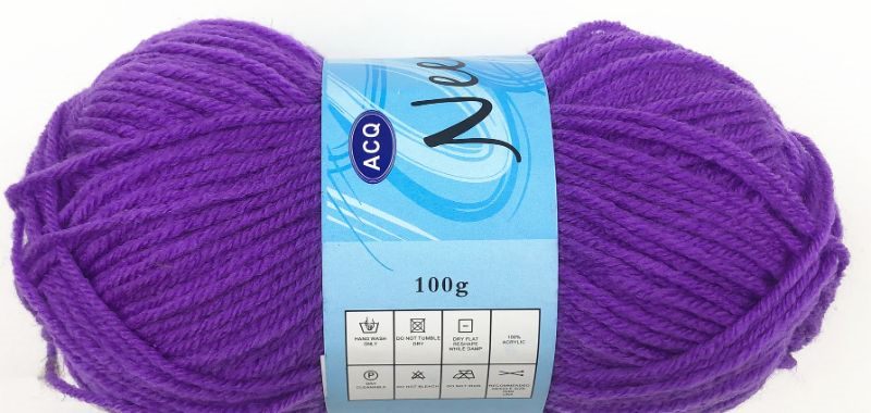 YARN - ACRYLIC Purple 100G (Set of 12) Carousel 1