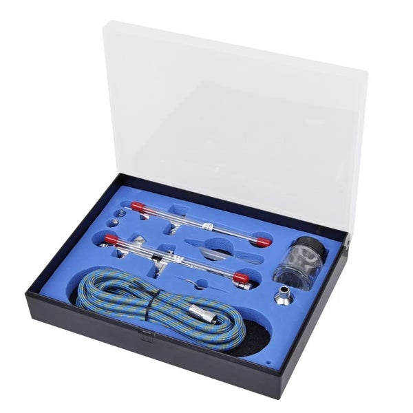 vidaXL Airbrush Set with 2 Spray Guns Carousel 2