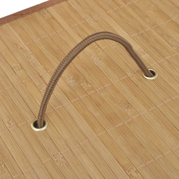 vidaXL Bamboo Laundry Bin Rectangular Natural Carousel 6