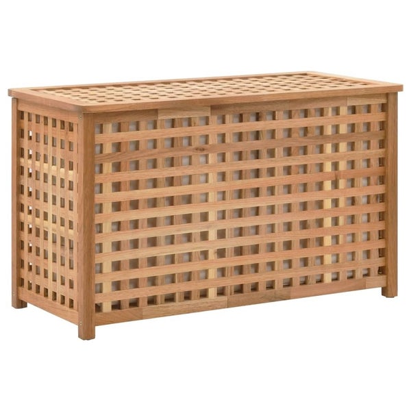vidaXL Laundry Chest 77.5x37.5x46.5 cm Solid Walnut Wood Carousel 1