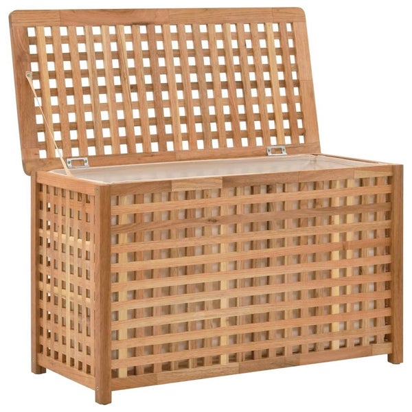 vidaXL Laundry Chest 77.5x37.5x46.5 cm Solid Walnut Wood Carousel 2