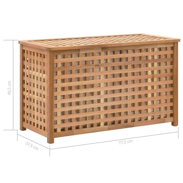 vidaXL Laundry Chest 77.5x37.5x46.5 cm Solid Walnut Wood Carousel 8