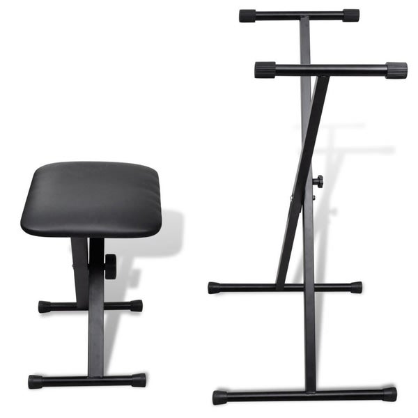 vidaXL Adjustable Keyboard Stand and Stool Set Carousel 2