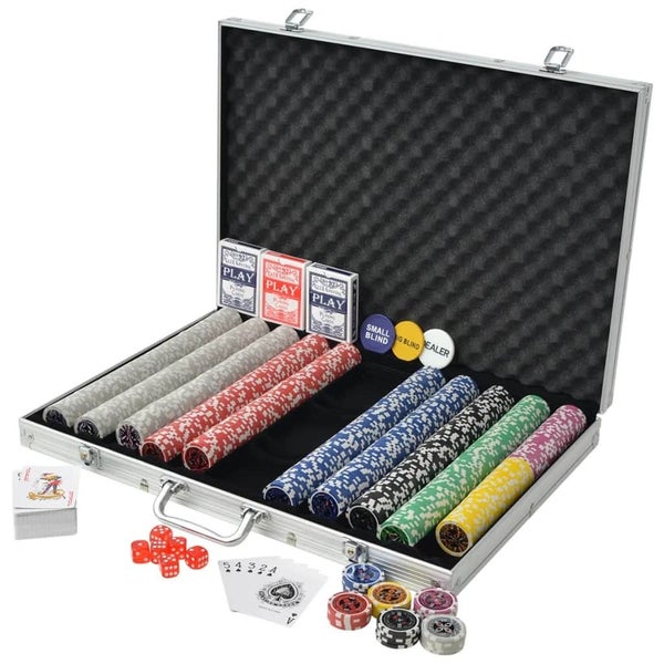 vidaXL Poker Set with 1000 Laser Chips Aluminium Carousel 2