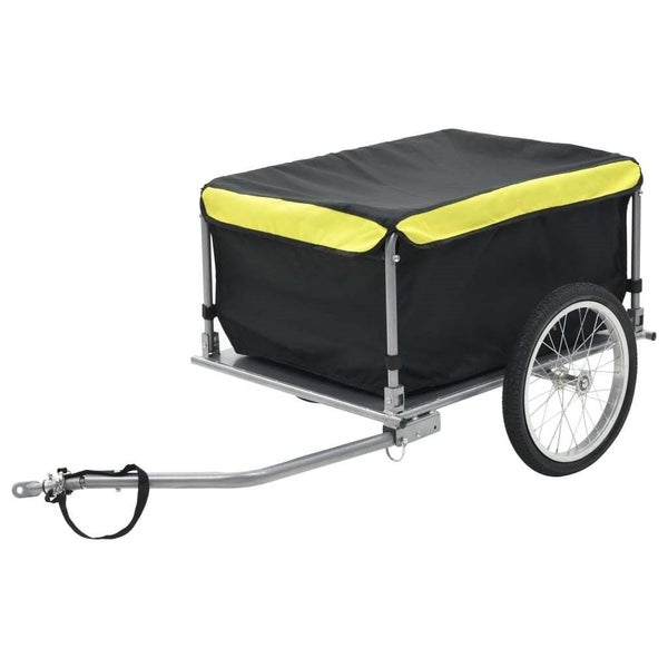 vidaXL Bike Cargo Trailer Black and Yellow 65 kg Carousel 1