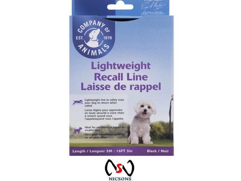 COA Long Line Dog Recall Training Lead Lightweight 5m 8mm Width Carousel 1