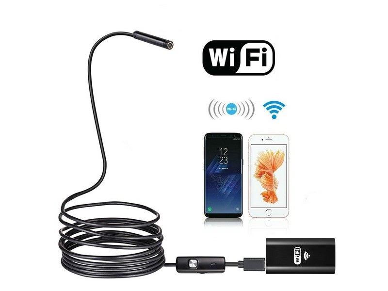 8LED 1200P WiFi Endoscope Borescope Snake Inspection Camera For iPhone Android Carousel 1