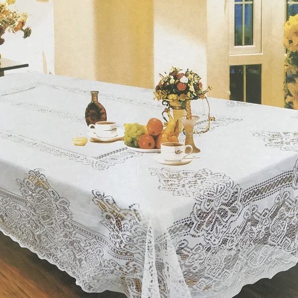 rectangle white lace Table Cloth(1.8m x3.2m) Carousel 2