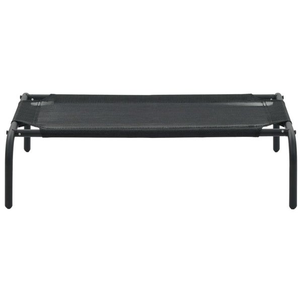 vidaXL Elevated Dog Bed Black S Textilene Carousel 2