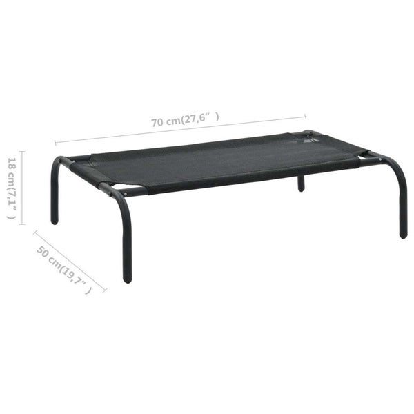 vidaXL Elevated Dog Bed Black S Textilene Carousel 6