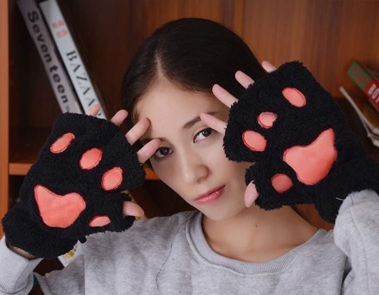 Dog/Bear paw gloves (Black) Carousel 2