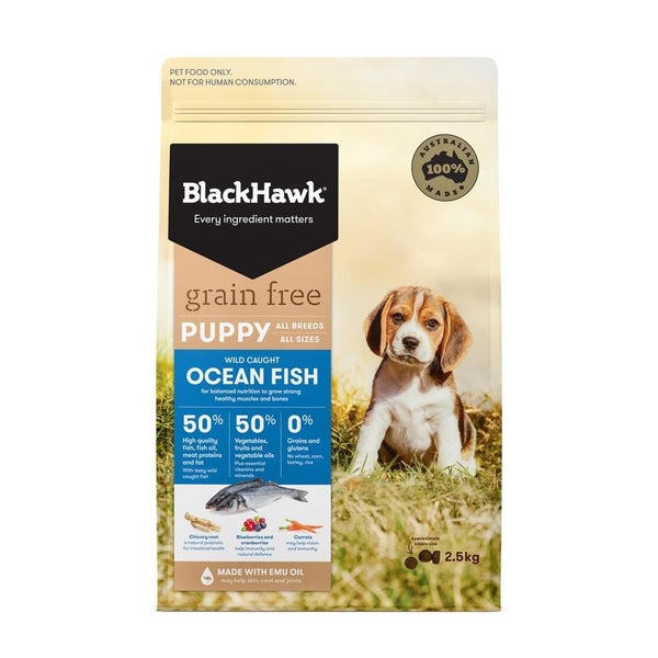 DOG FOOD BLACKHAWK PUPPY FOOD GRAIN FREE OCEAN FISH 2.5KG Carousel 1