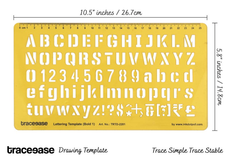 Traceease Alphabet Lettering Stencil,Alphabet templates Drafting Tools English Carousel 2