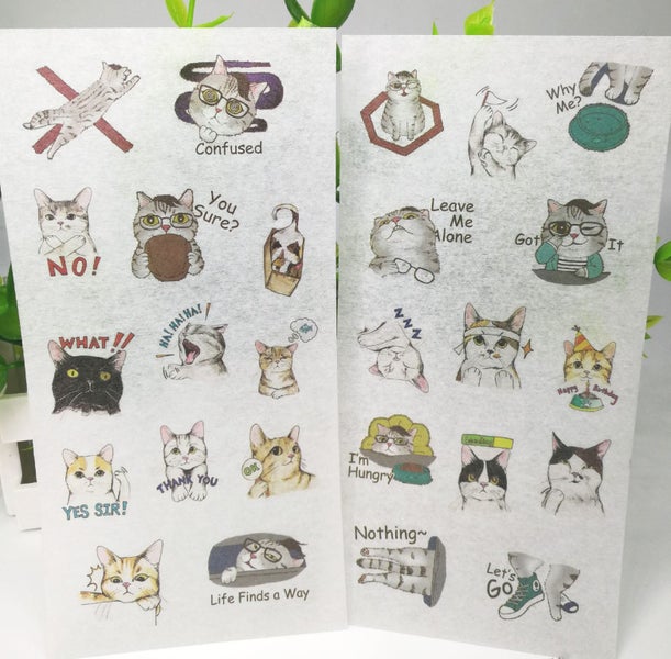 Cat's Mood Words Washi Stickers 6 sheets ST354 Carousel 4