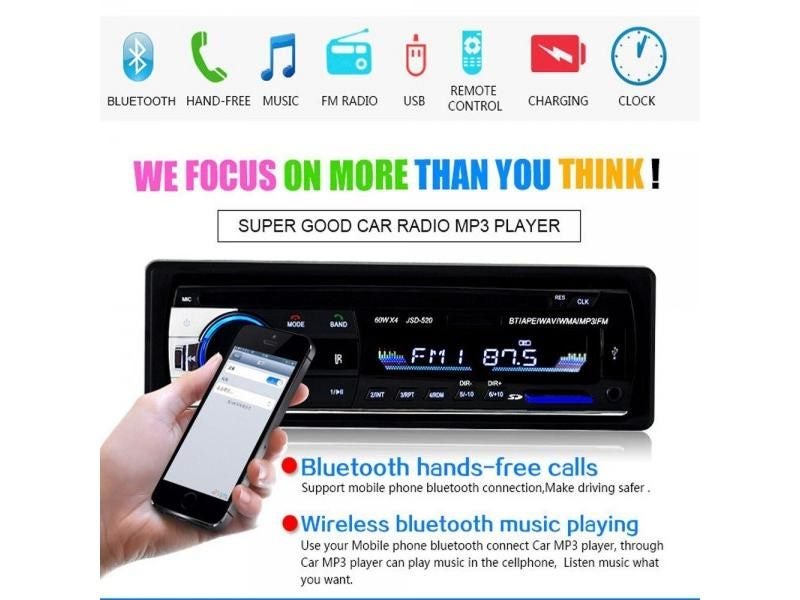 Hikity Bluetooth Autoradio 12V Car Stereo Radio FM Aux-IN Input Receiver SD USB Carousel 2