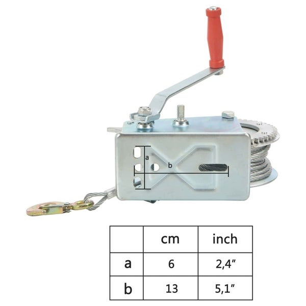 vidaXL Hand Winch 1360 kg Carousel 7