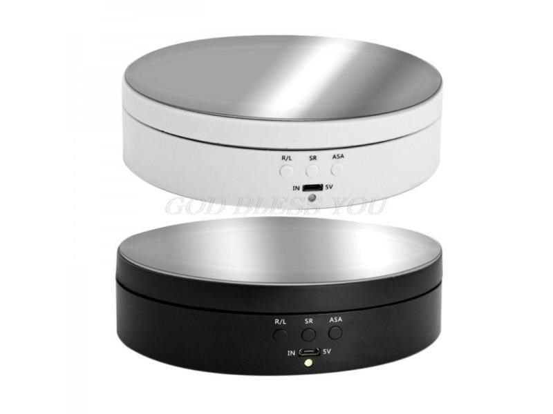 3 Speeds Electric Rotating Display Stand Mirror 360 Degree Turntable Jewelry Carousel 2