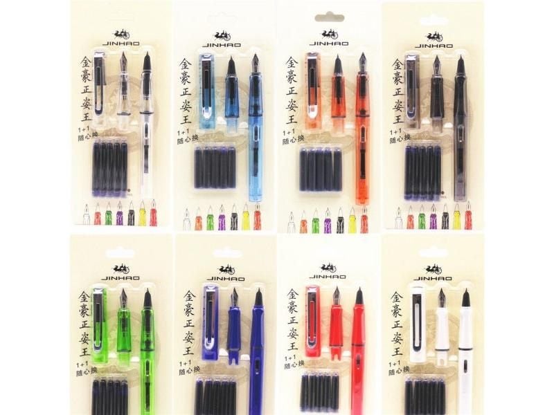 Jinhao 5pcs Ink Blue 2pcs Business Office Fountain Pen Student School Carousel 2