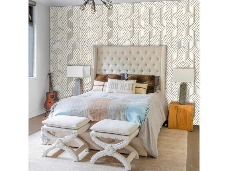 HaoHome Hexagon Contact Paper Removable Peel And Stick Wallpaper Self Adhesive Carousel 1