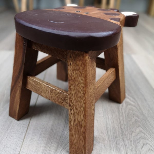 Kids Wooden Stool Giraffe MANGO TREES Children Chair Toldder Step Stool Carousel 2