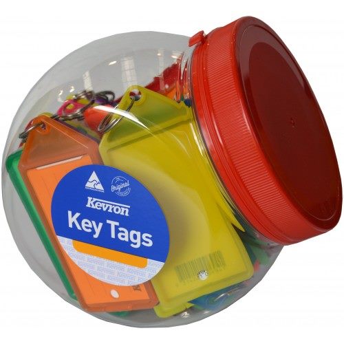 Key Tags "Big" Assorted Colours 30-pce Tub Kevron Carousel 1