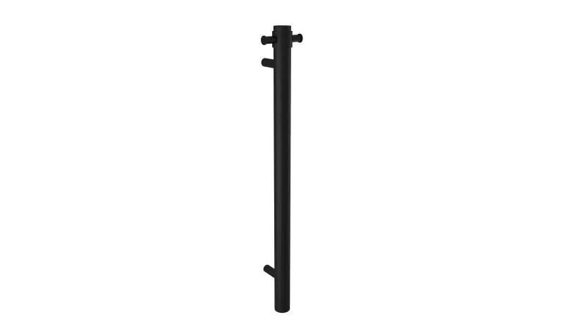 BLACK 3 x VERTICAL HEATED TOWEL RAIL ROUND Carousel 1