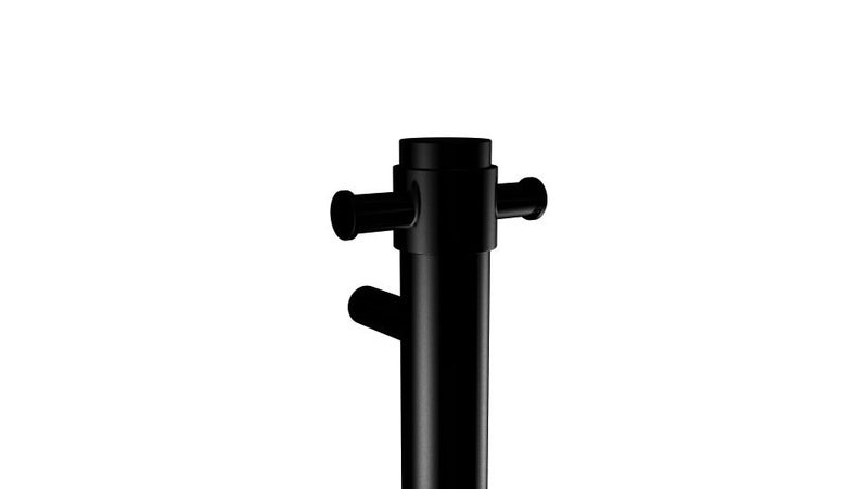 BLACK 3 x VERTICAL HEATED TOWEL RAIL ROUND Carousel 2