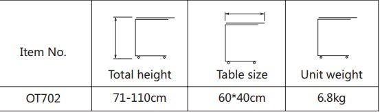 New Arrival! Adjustable Over Bed Table (OT702) Carousel 2