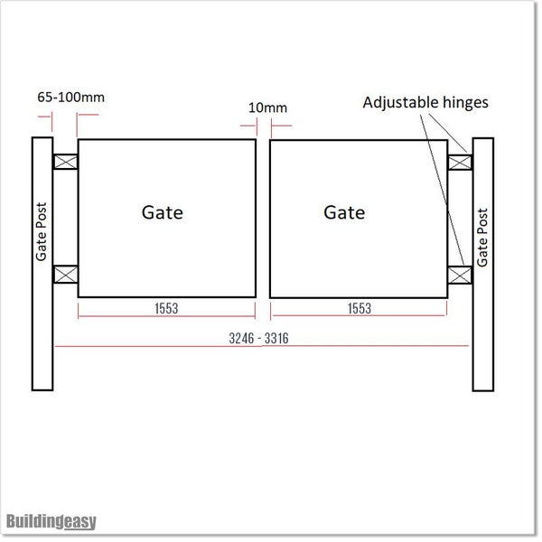 Aluminium Double Swing Gate 3.02M W, 1.7M H (D22) Carousel 2