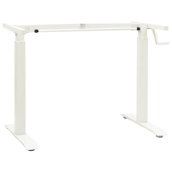 vidaXL Manual Height Adjustable Standing Desk Frame Hand Crank White Carousel 1