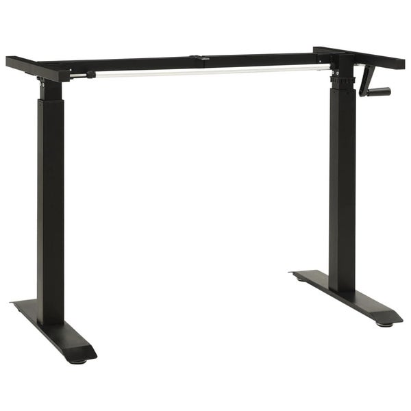 vidaXL Manual Height Adjustable Standing Desk Frame Hand Crank Black Carousel 1