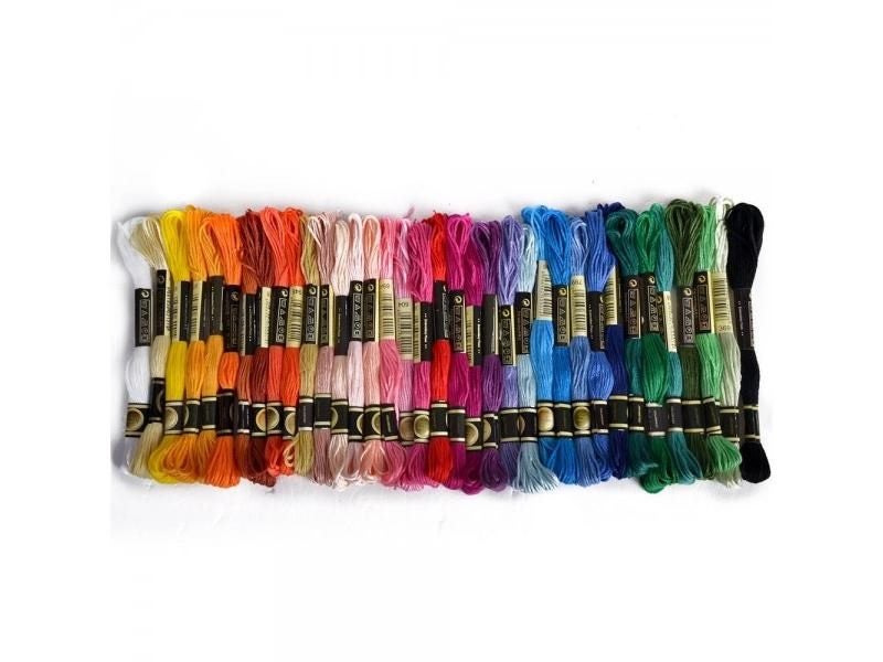 36 Skeins Of Thread Multicolored For Embroidery Cross Needle Knitting Bracelets Carousel 1