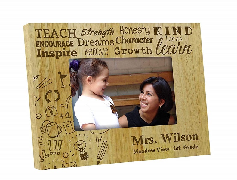 Personalized Teachers Day Gift Wood Engraved Picture Frame Customizable Gift Carousel 2