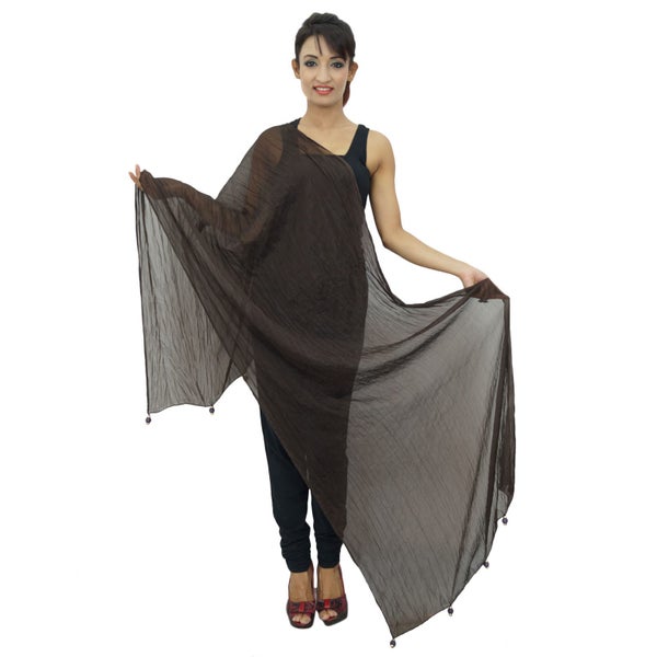 Long Stole Neck Wrap Chiffon Blend Dupatta Women Chunni Indian Scarves Carousel 1
