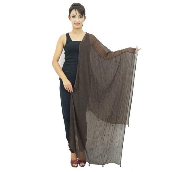 Long Stole Neck Wrap Chiffon Blend Dupatta Women Chunni Indian Scarves Carousel 4