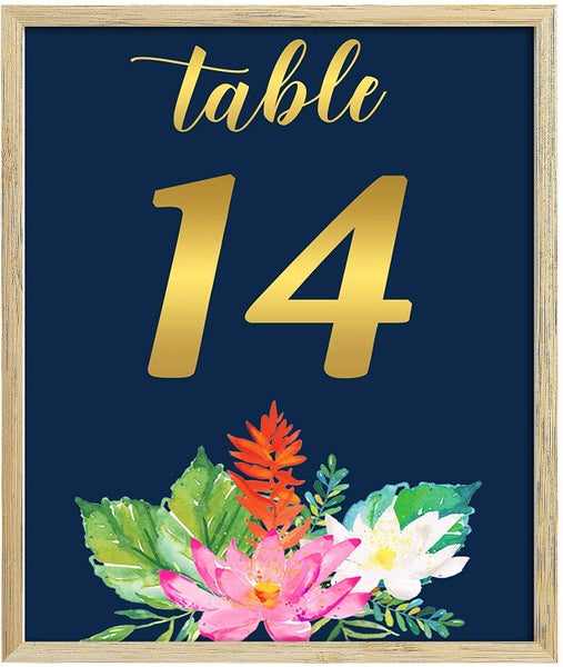 Lotus Floral Border Table Numbers DIY Wedding Reception Table Top Cards Carousel 4