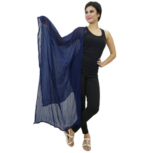 Chiffon Blend Long Stole Indian Dupatta Chunni Neck Wrap Throw Summer Scarf Carousel 1