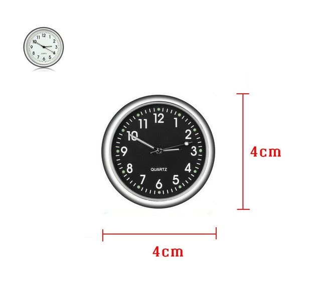 Pocket Mini Quartz Analog Watch Stick-On Clock Fit For Car Boat Bike Motorcycle Carousel 7