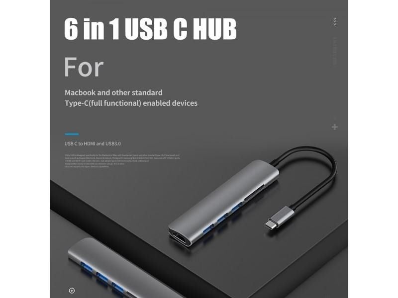USB 3.1 Type-C Hub To HDMI 4K Thunderbolt 3 With TF SD Reader Slot PD For Carousel 1