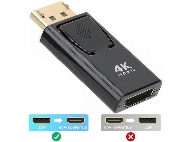 DP Male To HDMI Female Adapter 4K 2160P Black High Quality For HDTV PC Carousel 2