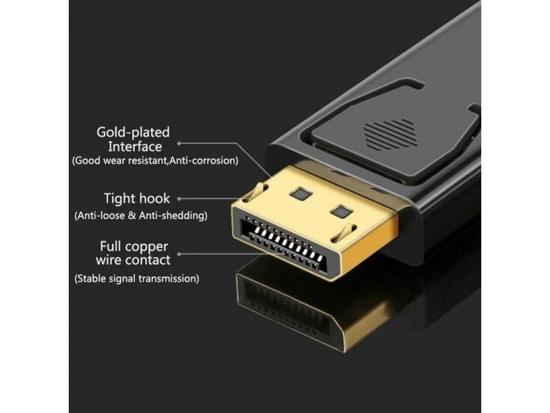 DP Male To HDMI Female Adapter 4K 2160P Black High Quality For HDTV PC Carousel 1